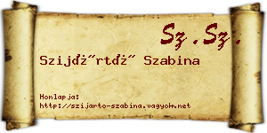 Szijártó Szabina névjegykártya